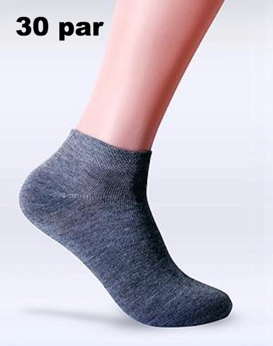 Ankelsokker 30 par Grå - Billigesokker.dk
