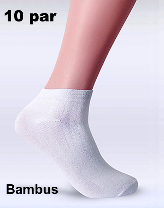Bambus Ankelsokker 10 Par Hvide - Billigesokker.dk