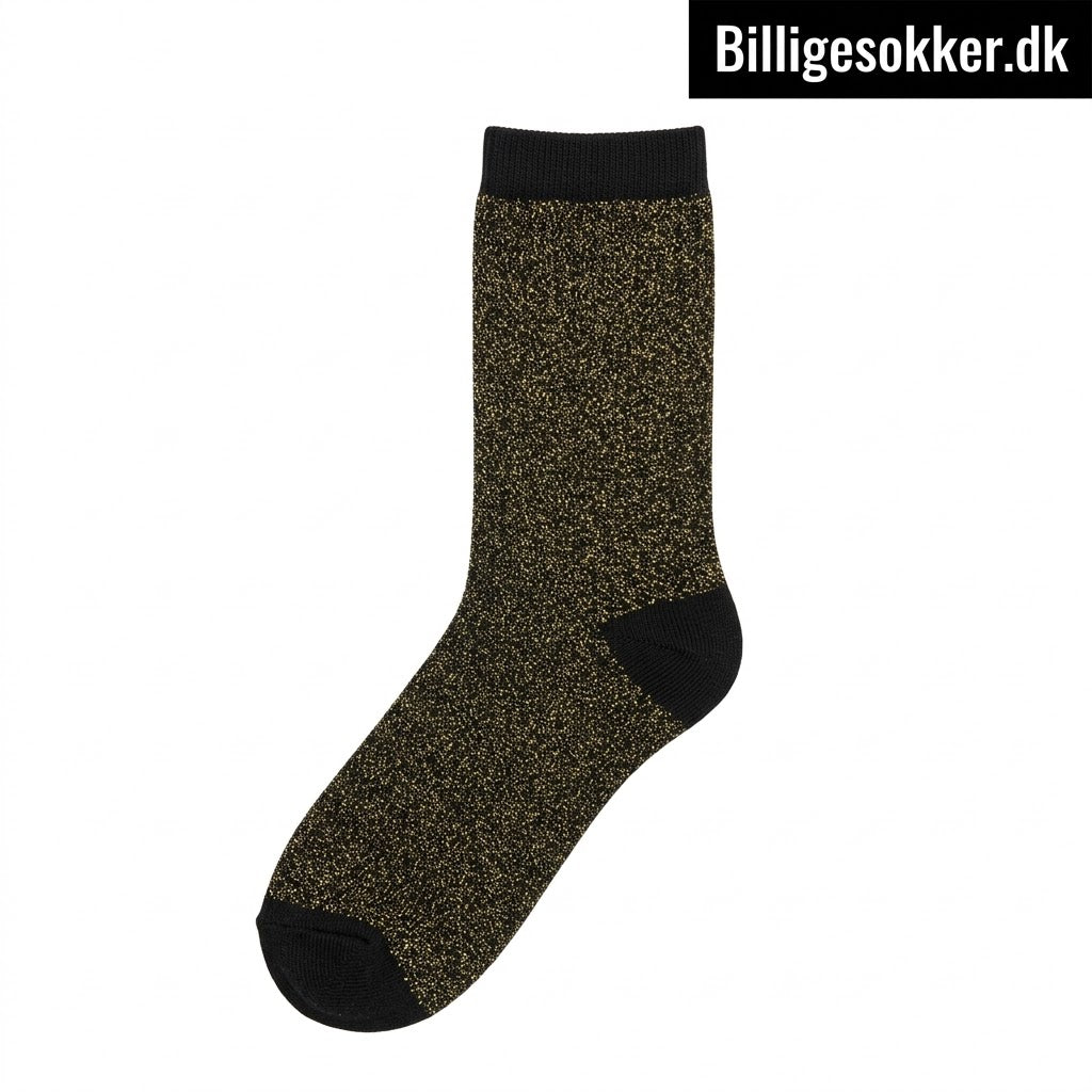 Damesokker - 2 Par Glimmersokker Guld/Sølv