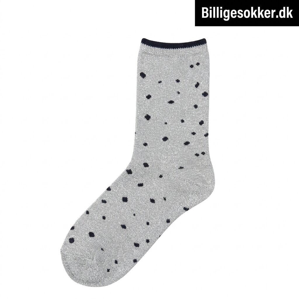 Damesokker - 2 Par Glimmersokker Prikker