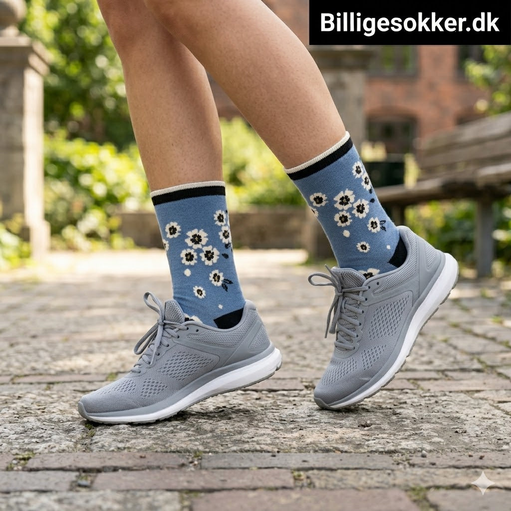 Damesokker - 3 Par Blomster Sokker