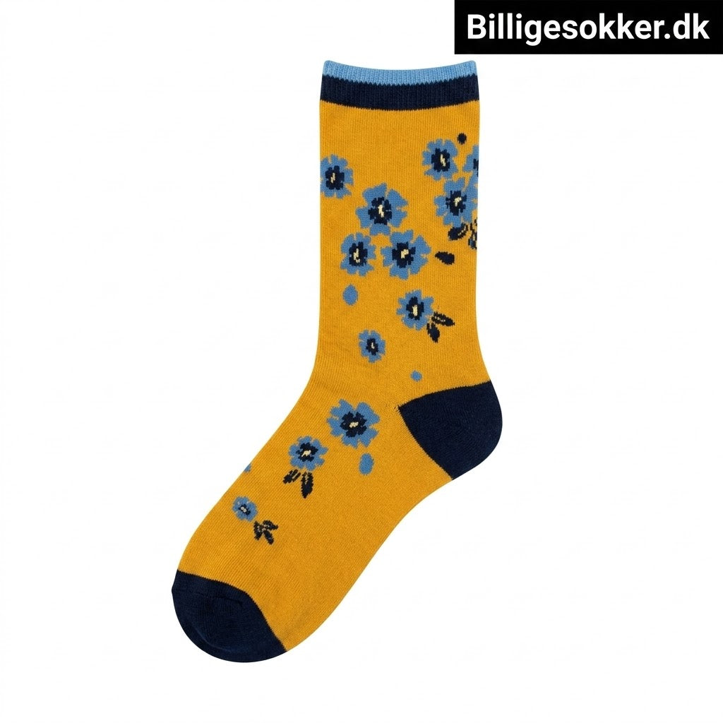Damesokker - 3 Par Blomster Sokker