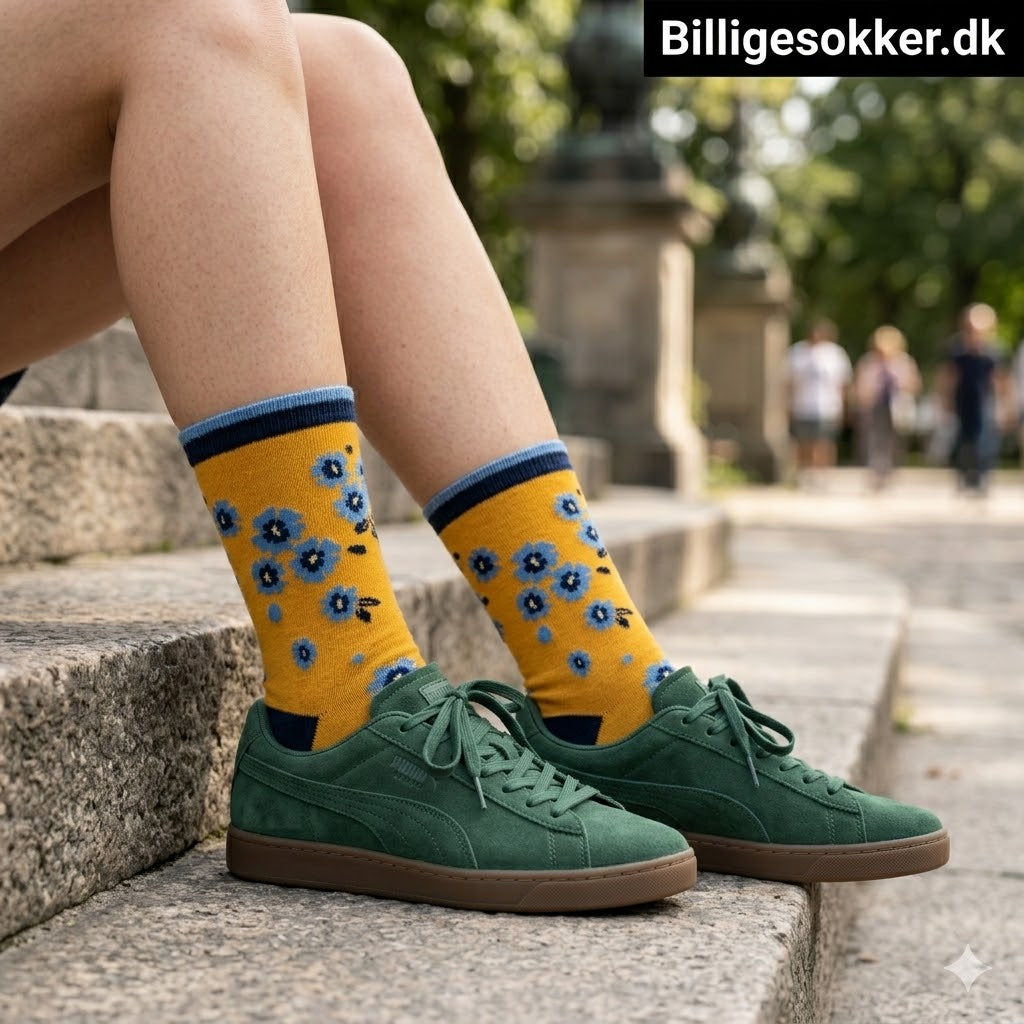 Damesokker - 3 Par Blomster Sokker