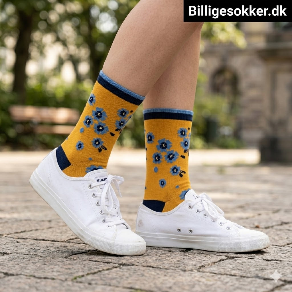 Damesokker - 3 Par Blomster Sokker