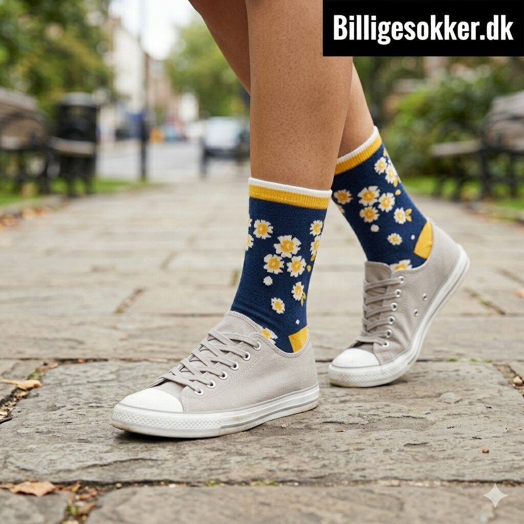 Damesokker - 3 Par Blomster Sokker