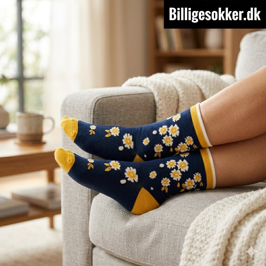 Damesokker - 3 Par Blomster Sokker