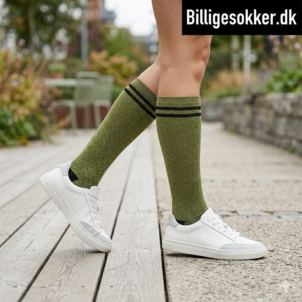 Damesokker - 3 Par Glimmersokker Lange