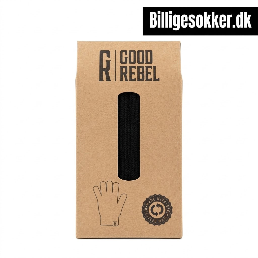 Good Rebel - Strik Handsker Laves i Sort, Grøn Og Lys Grå