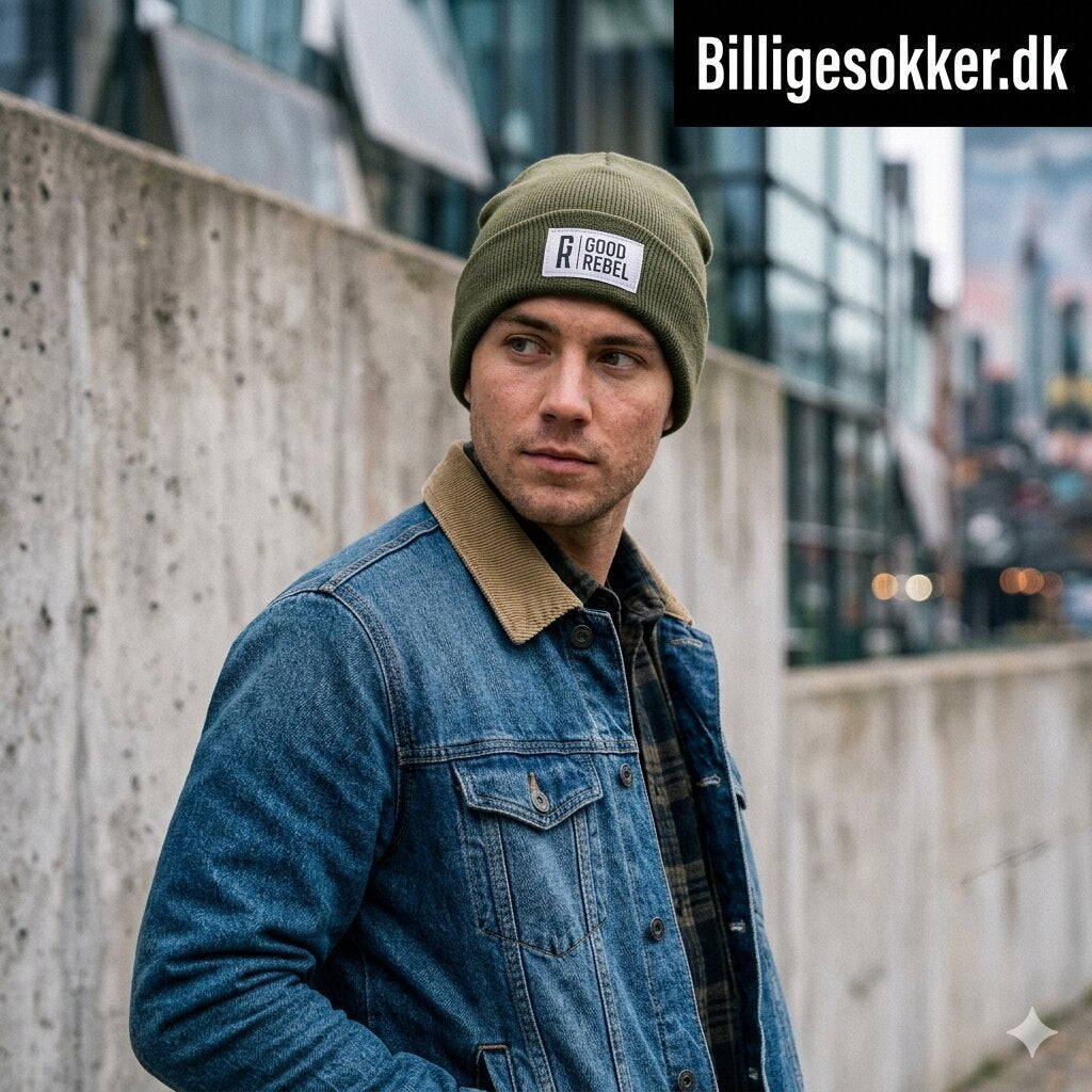 Good Rebel - Strik Hue Laves i Sort, Grøn Og Lys Grå