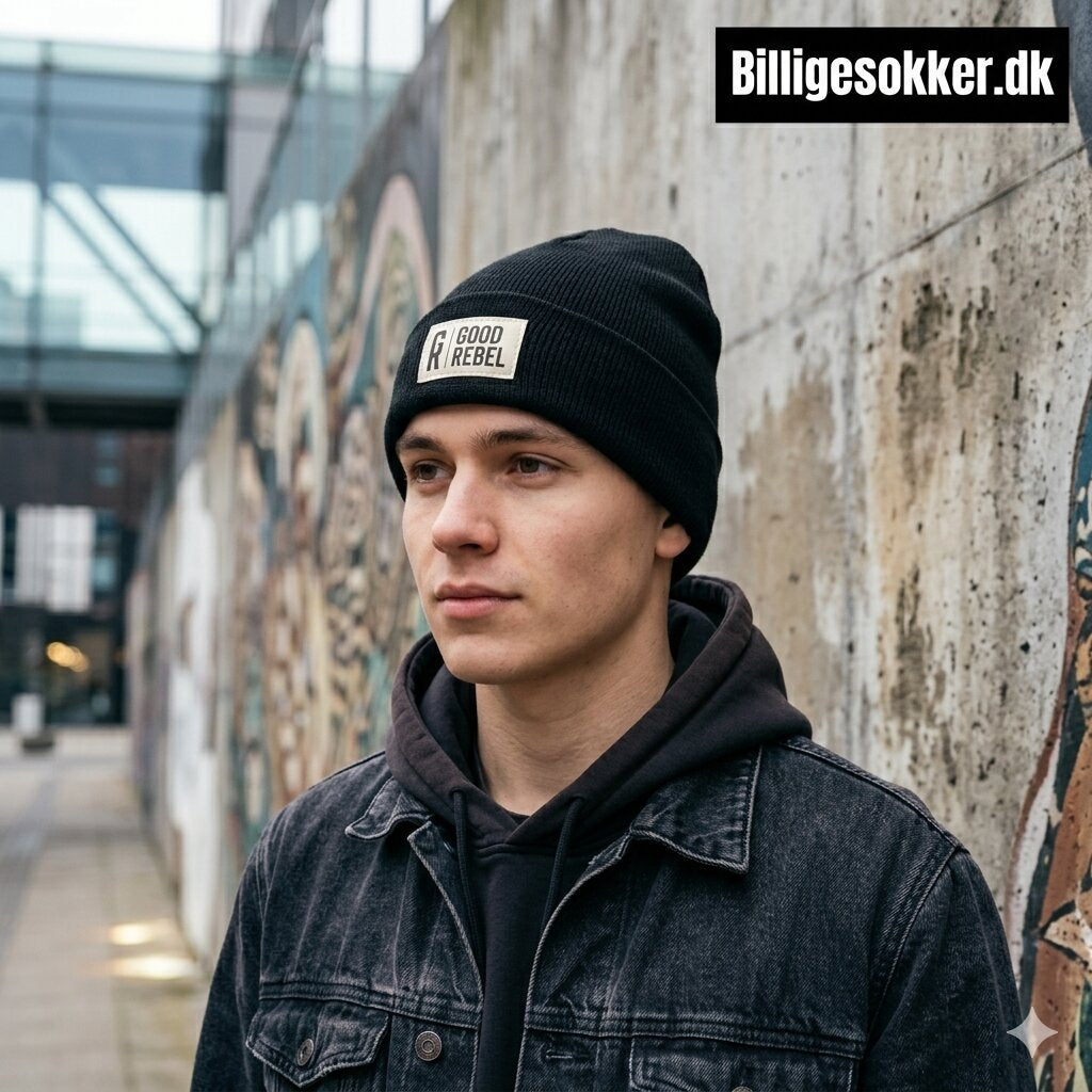 Good Rebel - Strik Hue Laves i Sort, Grøn Og Lys Grå