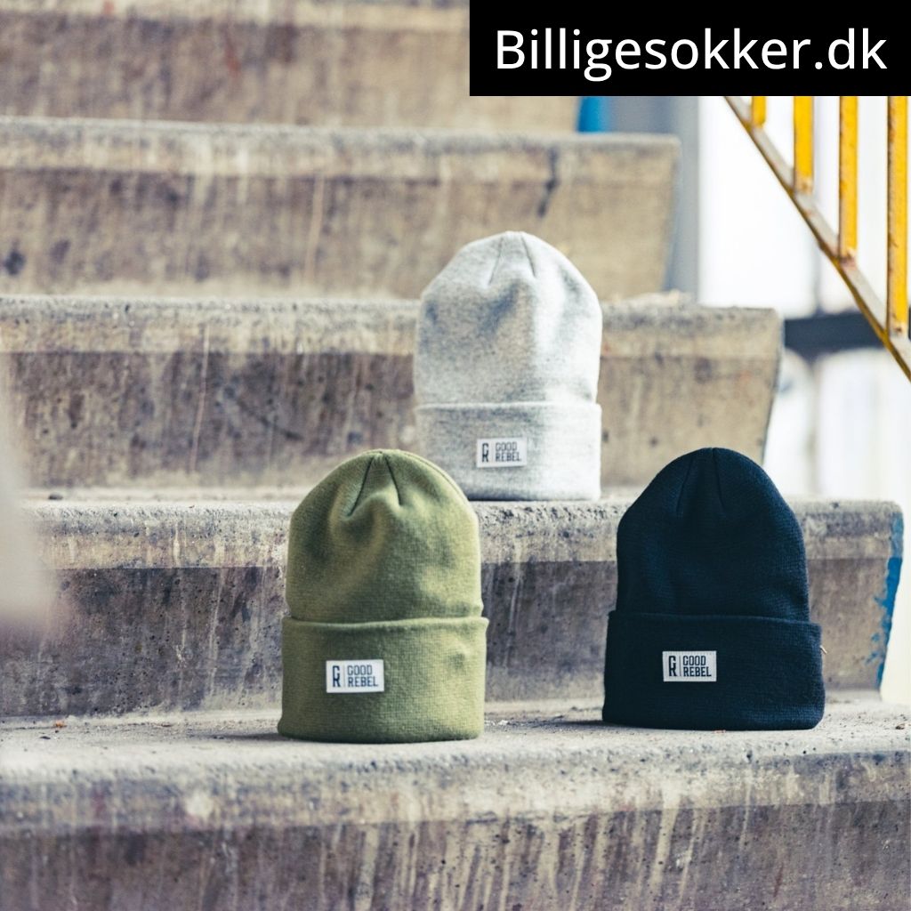 Good Rebel - Strik Hue Laves i Sort, Grøn Og Lys Grå