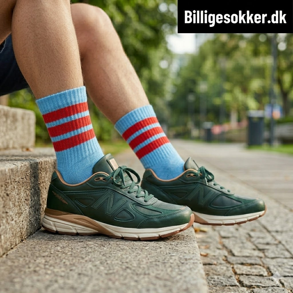 Tennissokker - Blå Med Striber