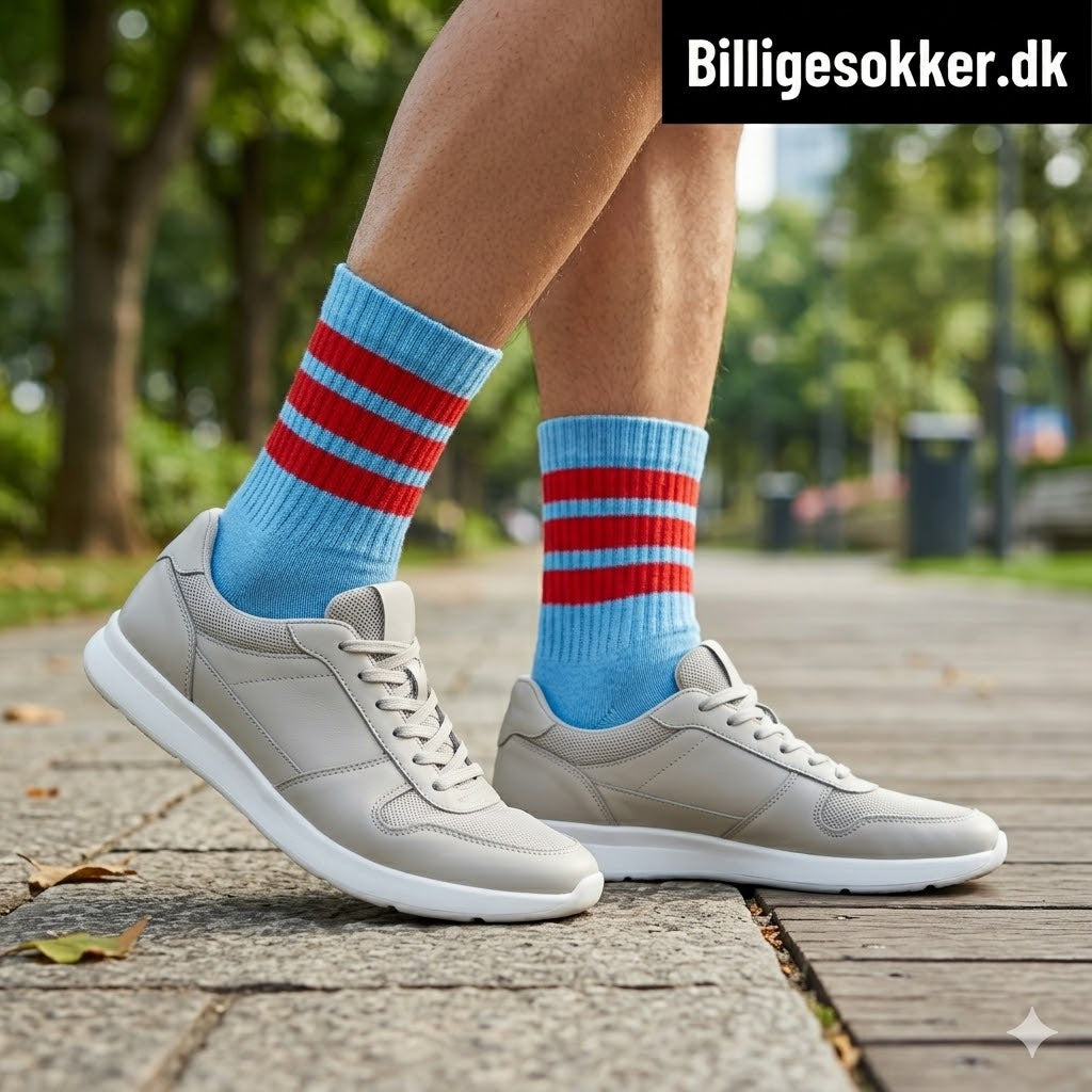Tennissokker - Blå Med Striber