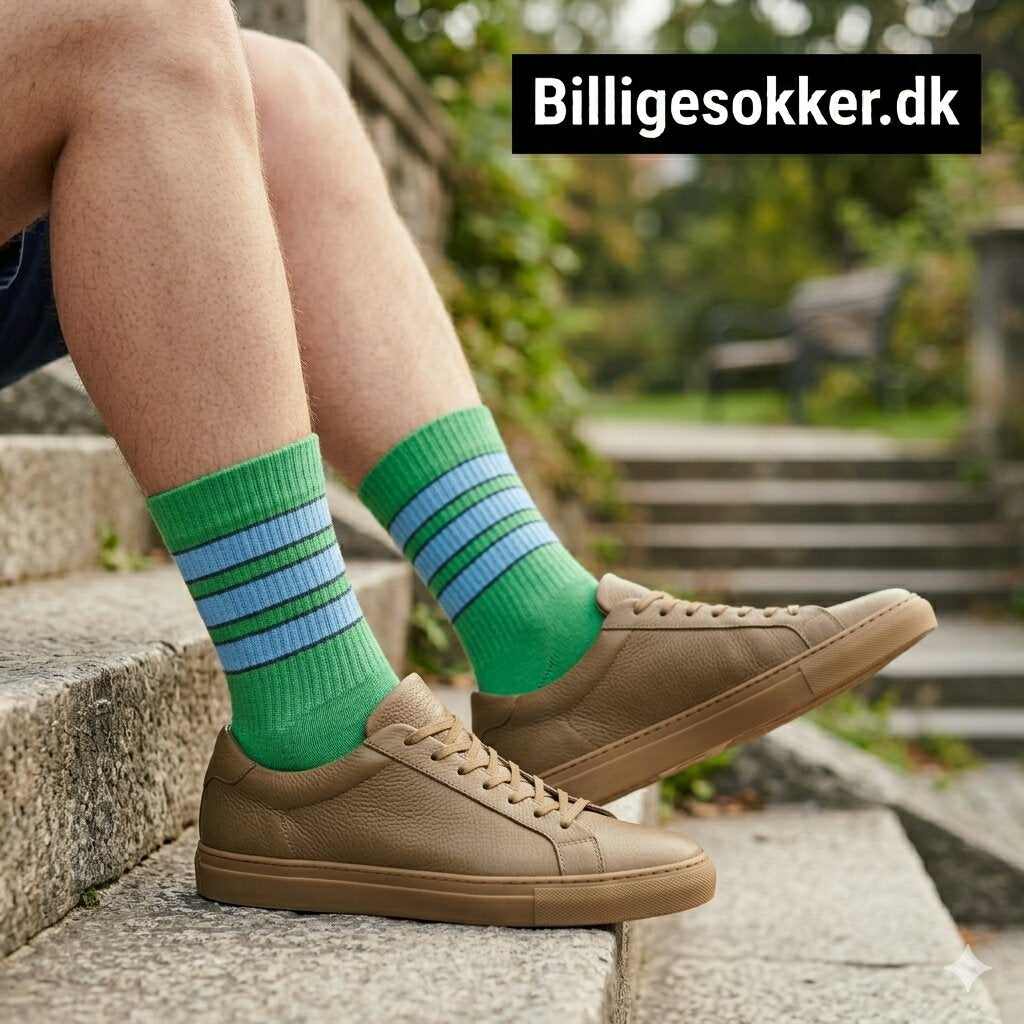 Tennissokker - Grønne Med Striber