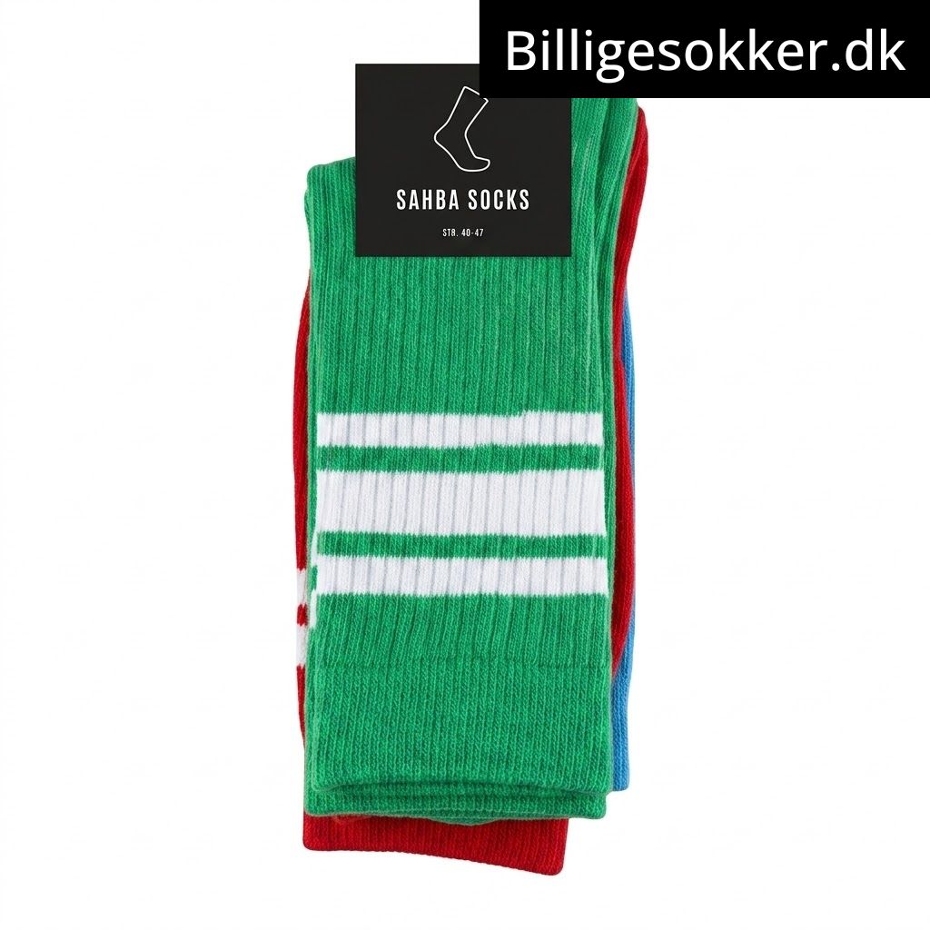 Tennissokker - 3 Par Farvede Med Hvid Striber