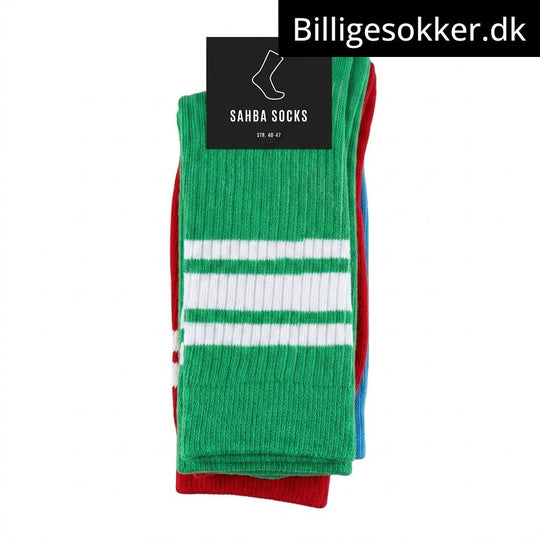 Tennissokker - 3 Par Farvede Med Hvid Striber
