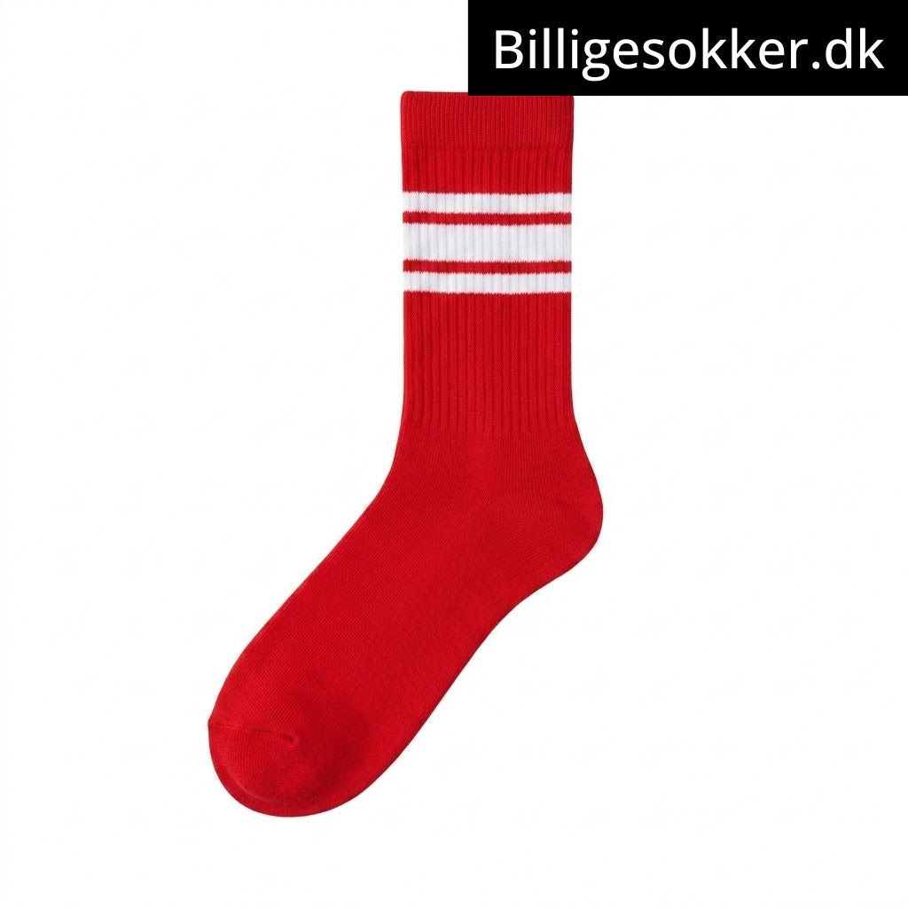 Tennissokker - 3 Par Farvede Med Hvid Striber