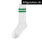 Tennissokker - 3 Par Hvide Med Grønne Striber