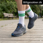 Tennissokker - 3 Par Hvide Med Grønne Striber