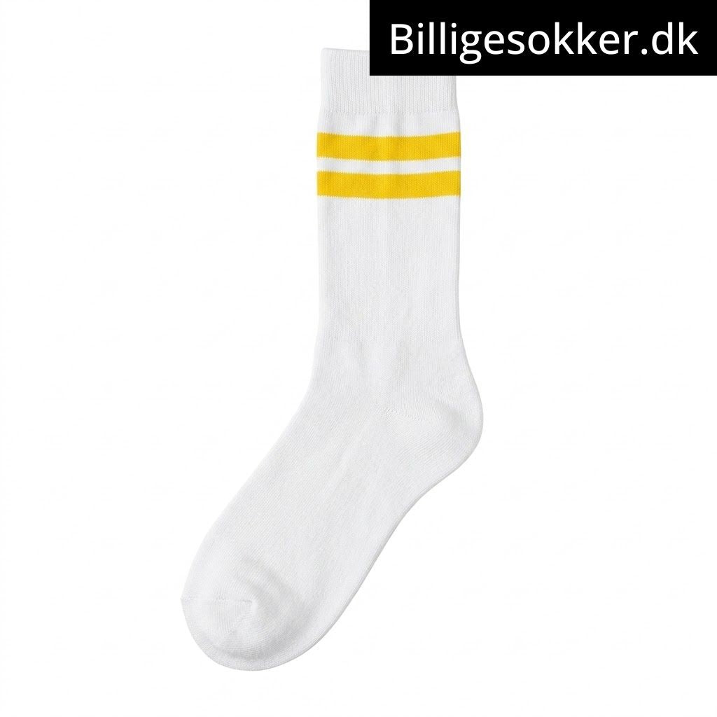 Tennissokker - 3 Par Hvide Med Gule Striber