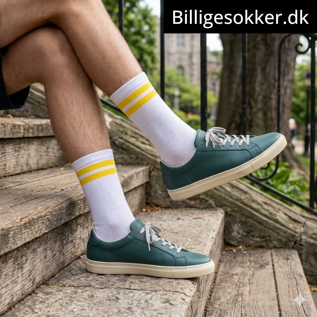Tennissokker - 3 Par Hvide Med Gule Striber