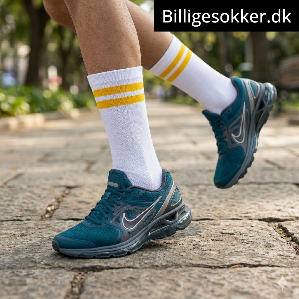 Tennissokker - 3 Par Hvide Med Gule Striber