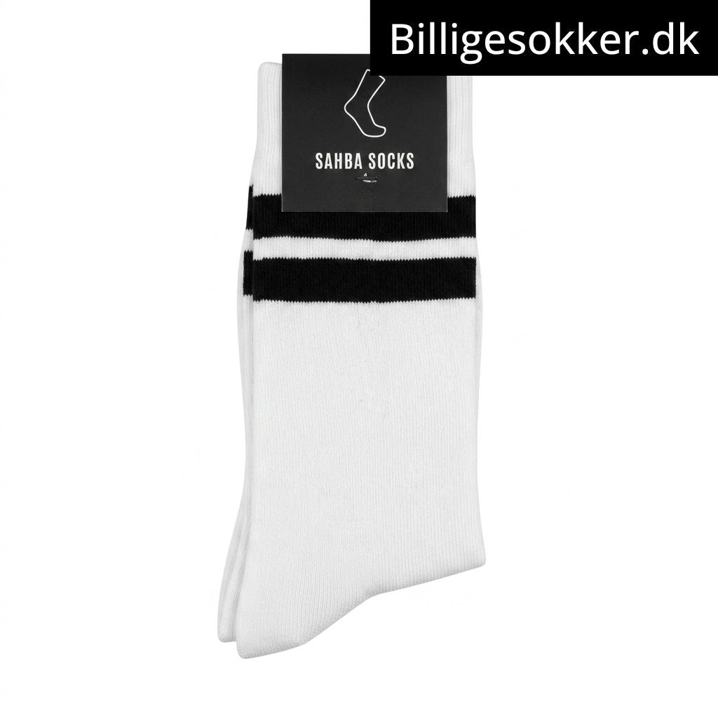 Tennissokker - 3 Par Hvide Med Sorte Striber