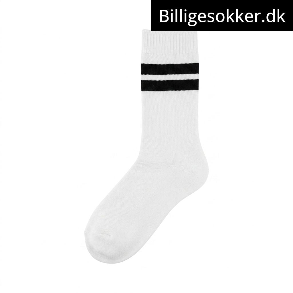 Tennissokker - 3 Par Hvide Med Sorte Striber