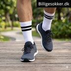 Tennissokker - 3 Par Hvide Med Sorte Striber